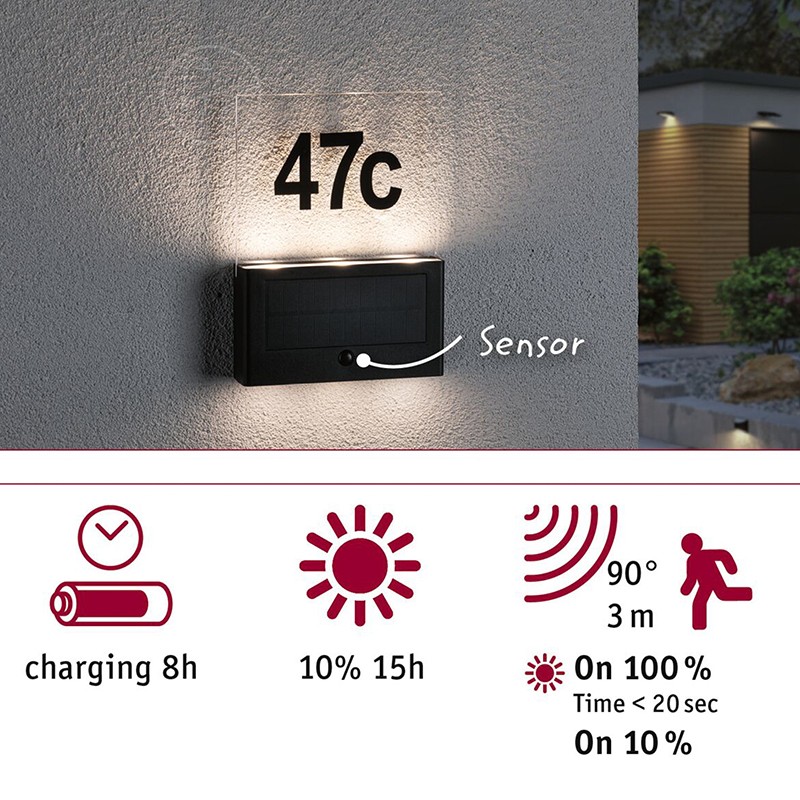 YD27-Solar LED house number light sensor