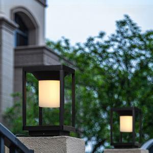 YD114-Modern Style Black Metal Rectangle Pillar Lamp