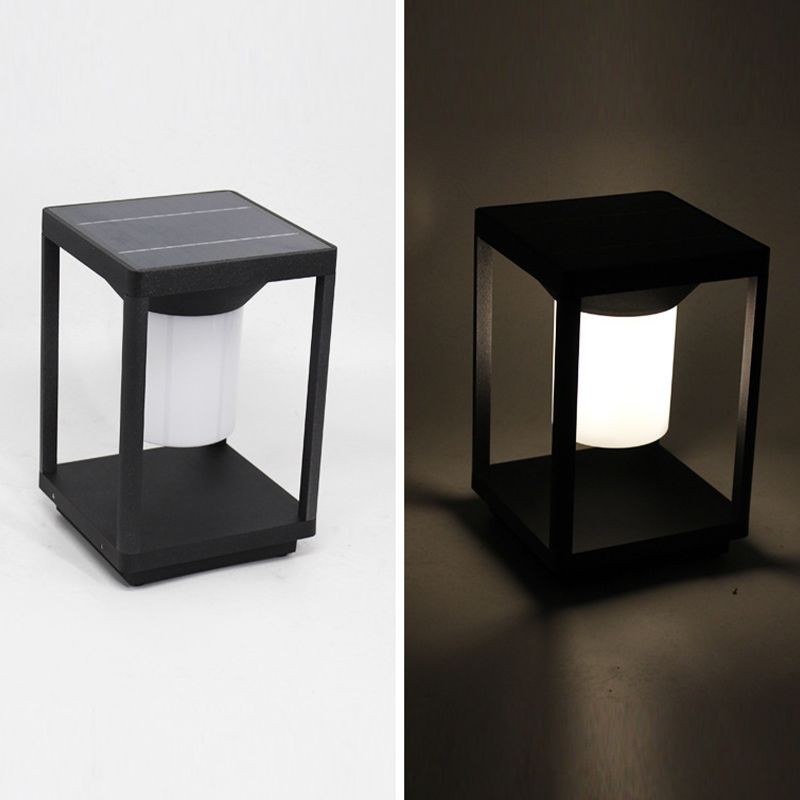 YD114-Modern Style Black Metal Rectangle Pillar Lamp