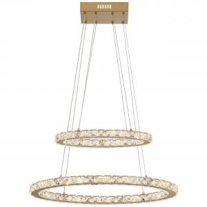 2-ring modern LED crystal chandelier