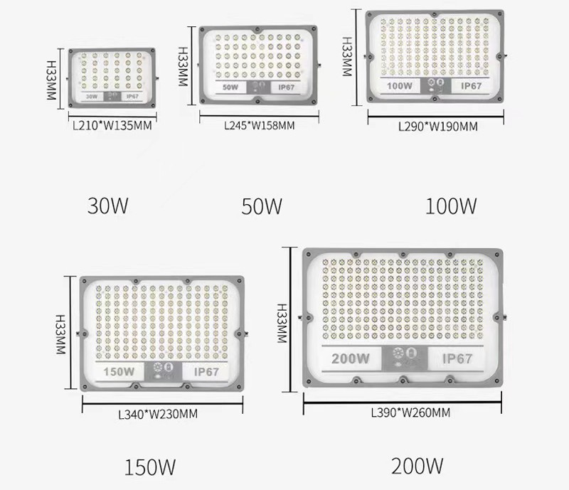 YD74-High Quality Waterproof Aluminum IP65 30W 50W 100W 150W 200W Outdoor LED Flood Light