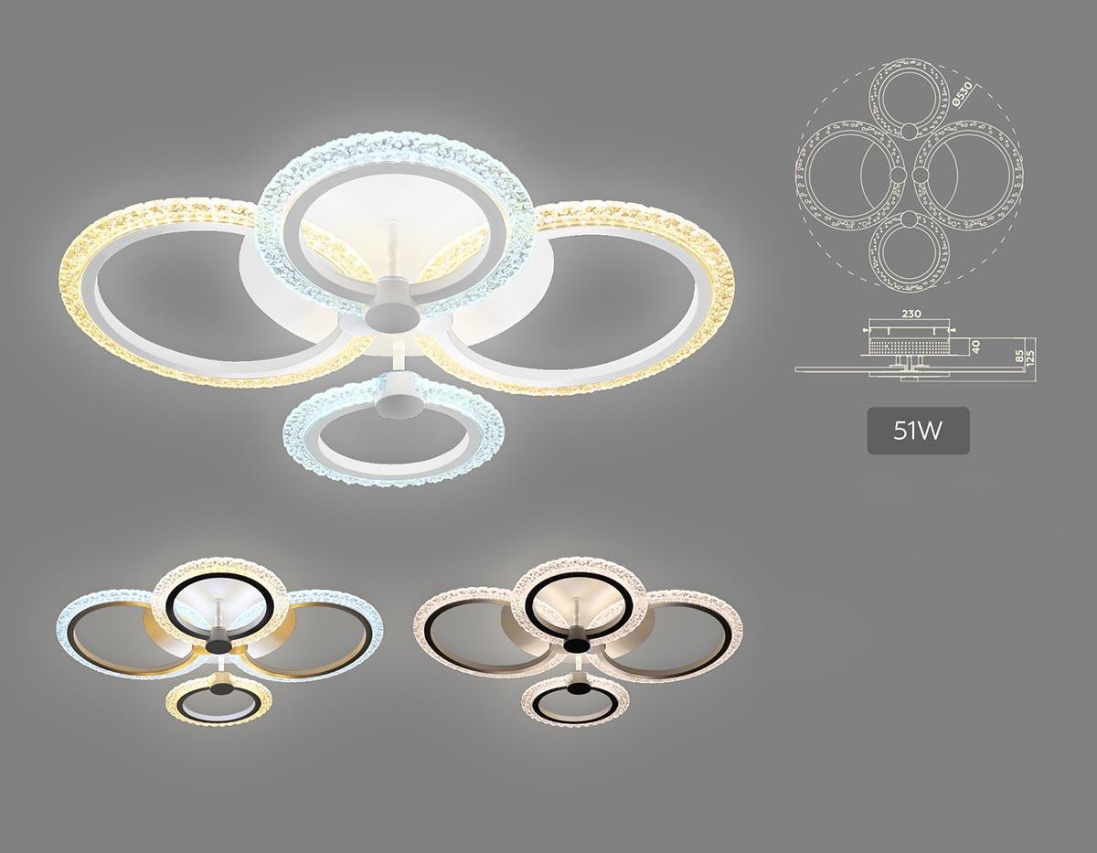 4-circle 3CCT acrylic ceiling light