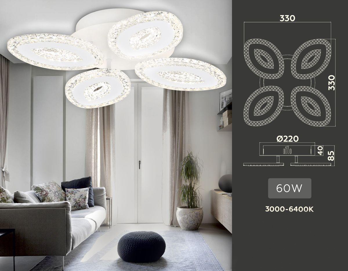 4-head imitation crystal acrylic ceiling lamp