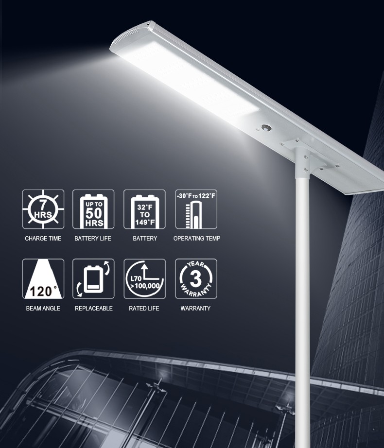 YD41-60W/90W/120W/150W Outdoor All In One Solar Led Street Light