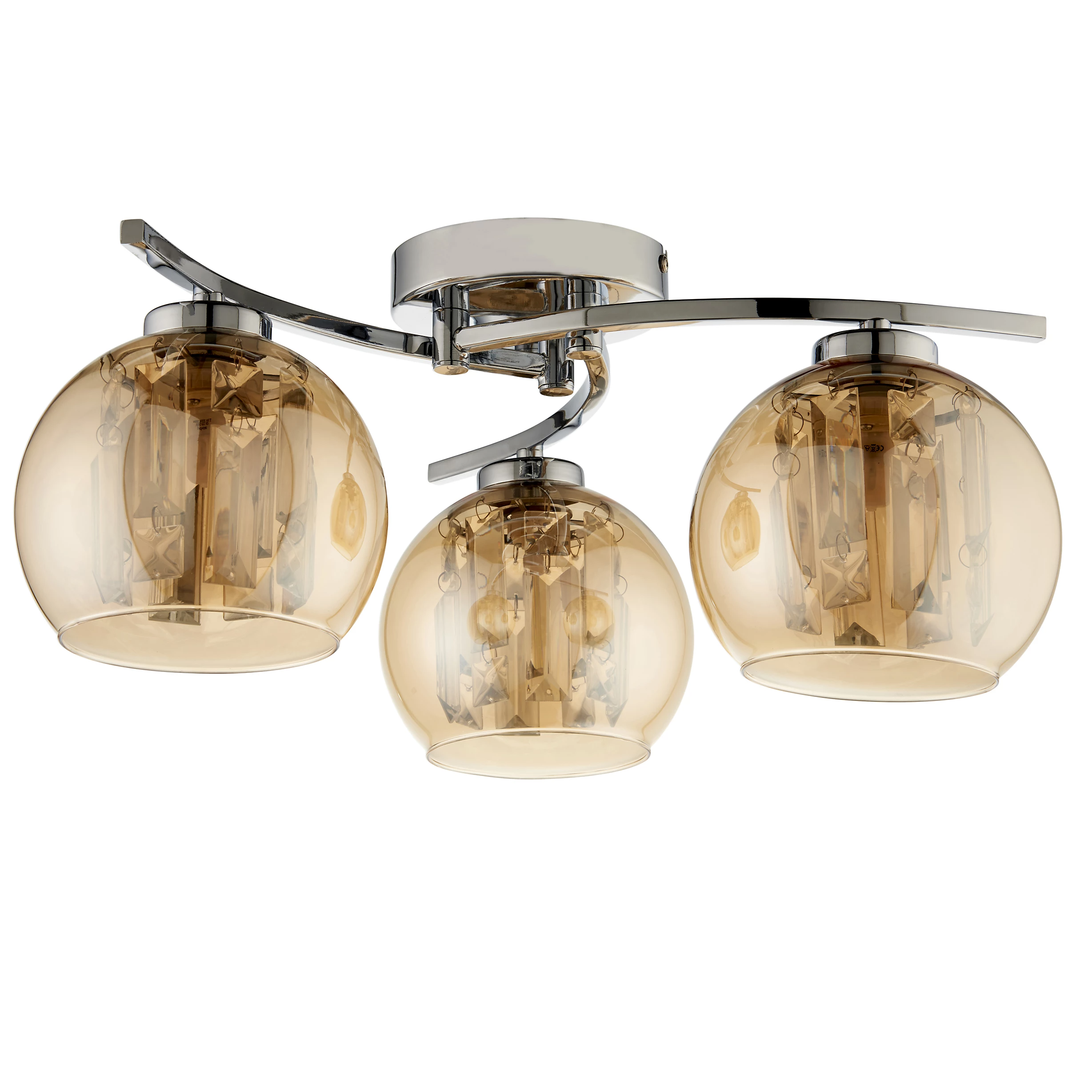 Amber glass ceiling light