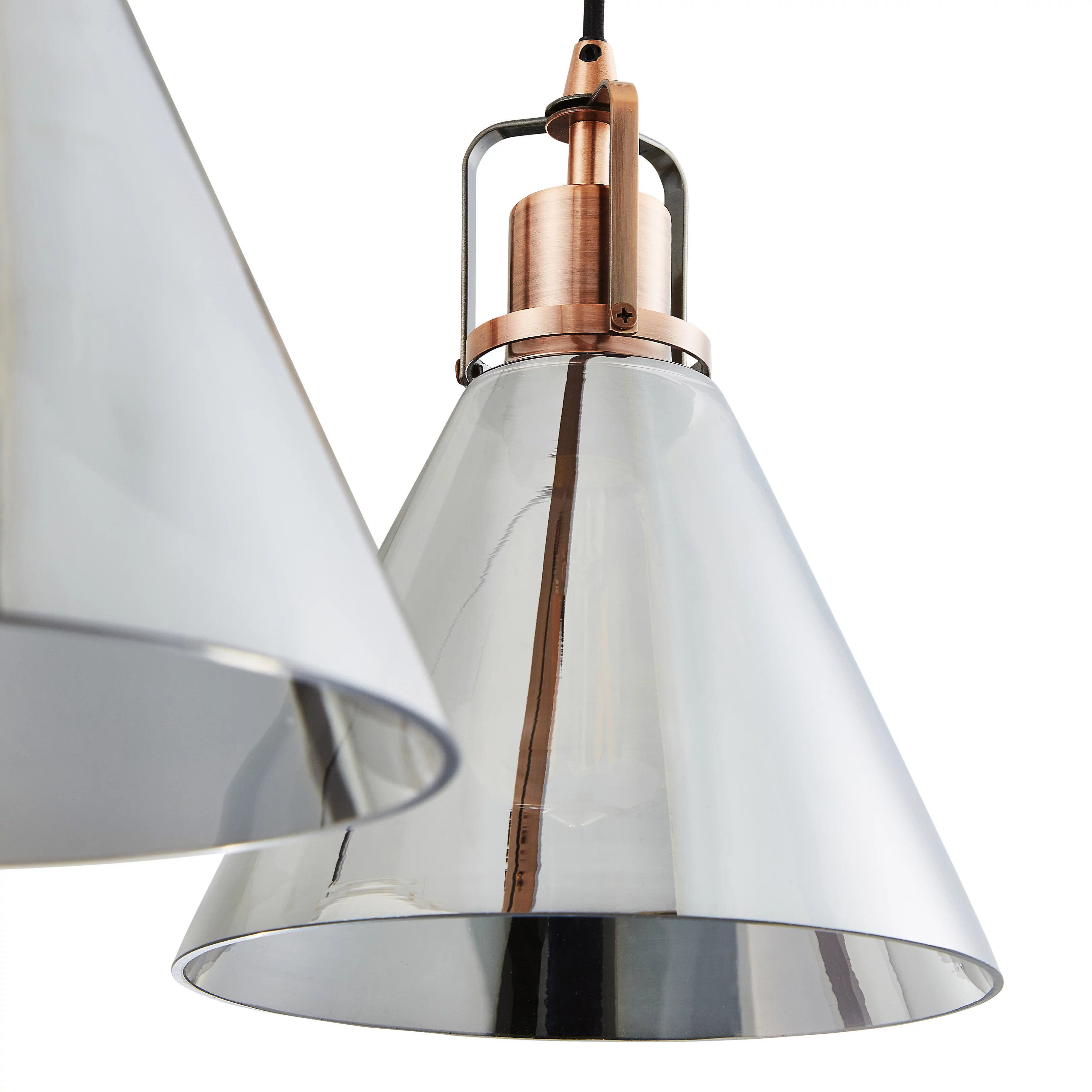 Bronze frosted glass trumpet chandelier