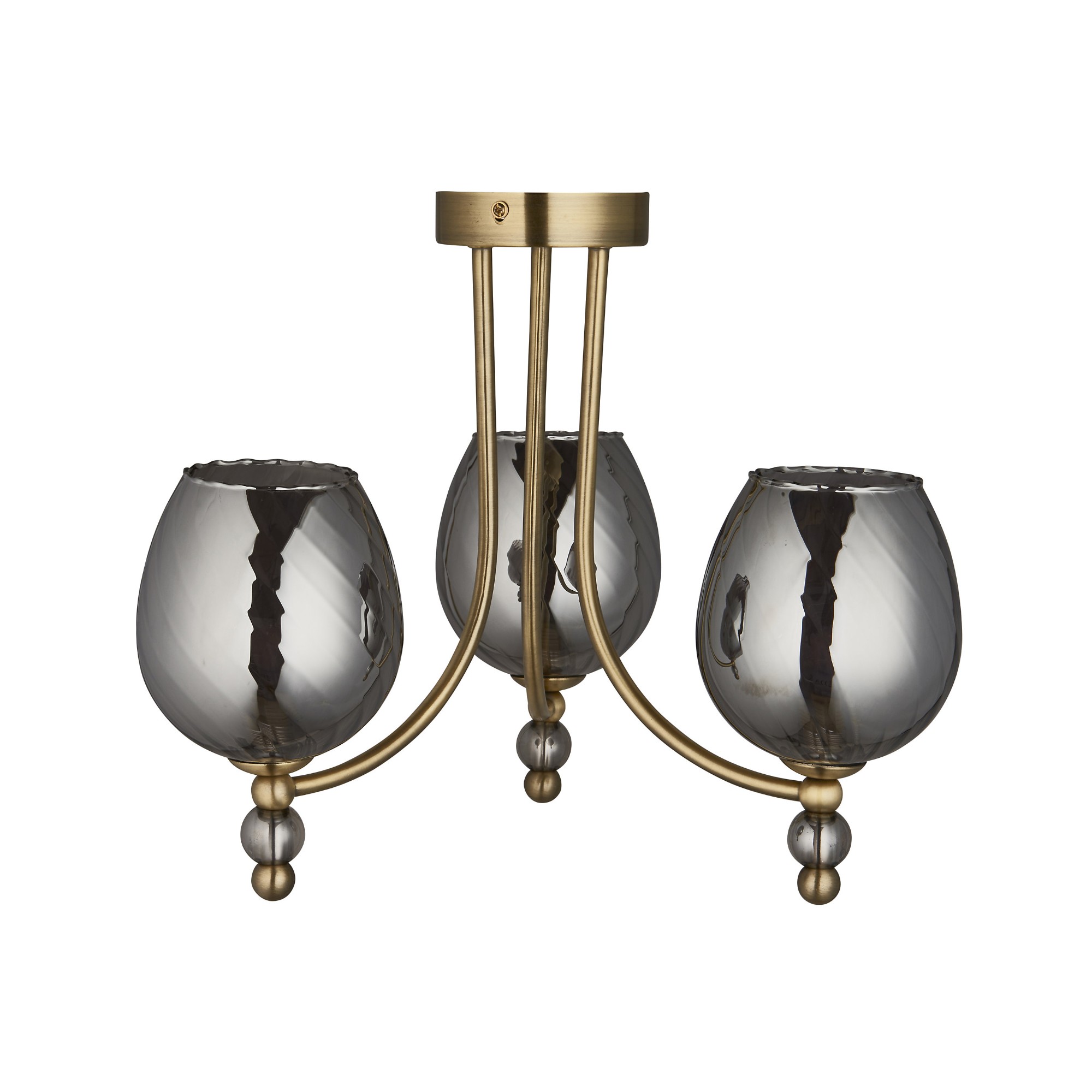 Bronze twisted smoked glass ceiling lamp