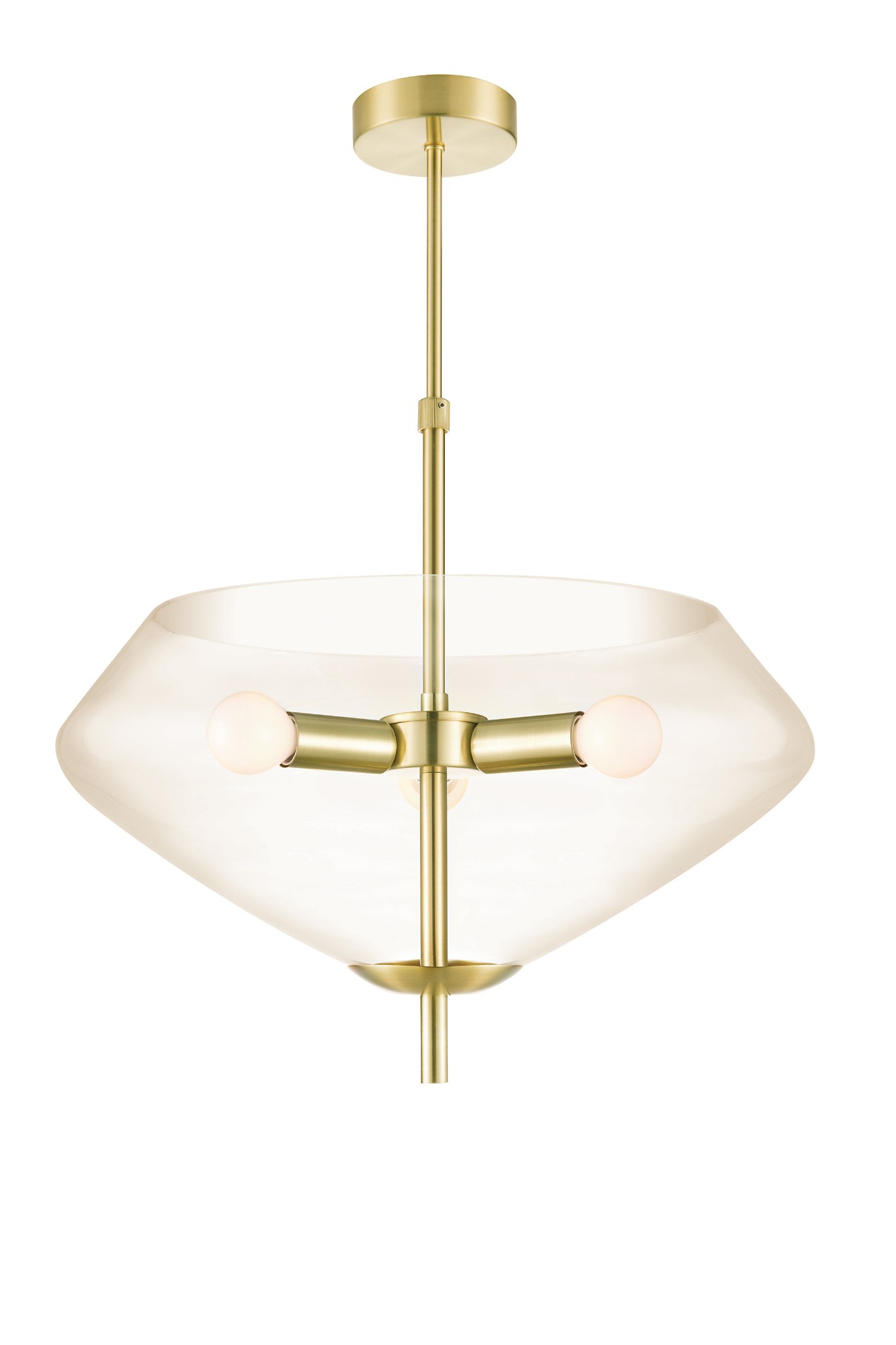 Brushed gold high-definition transparent glass chandelier