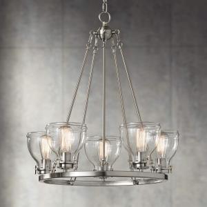 Brushed nickel lotus bud chandelier