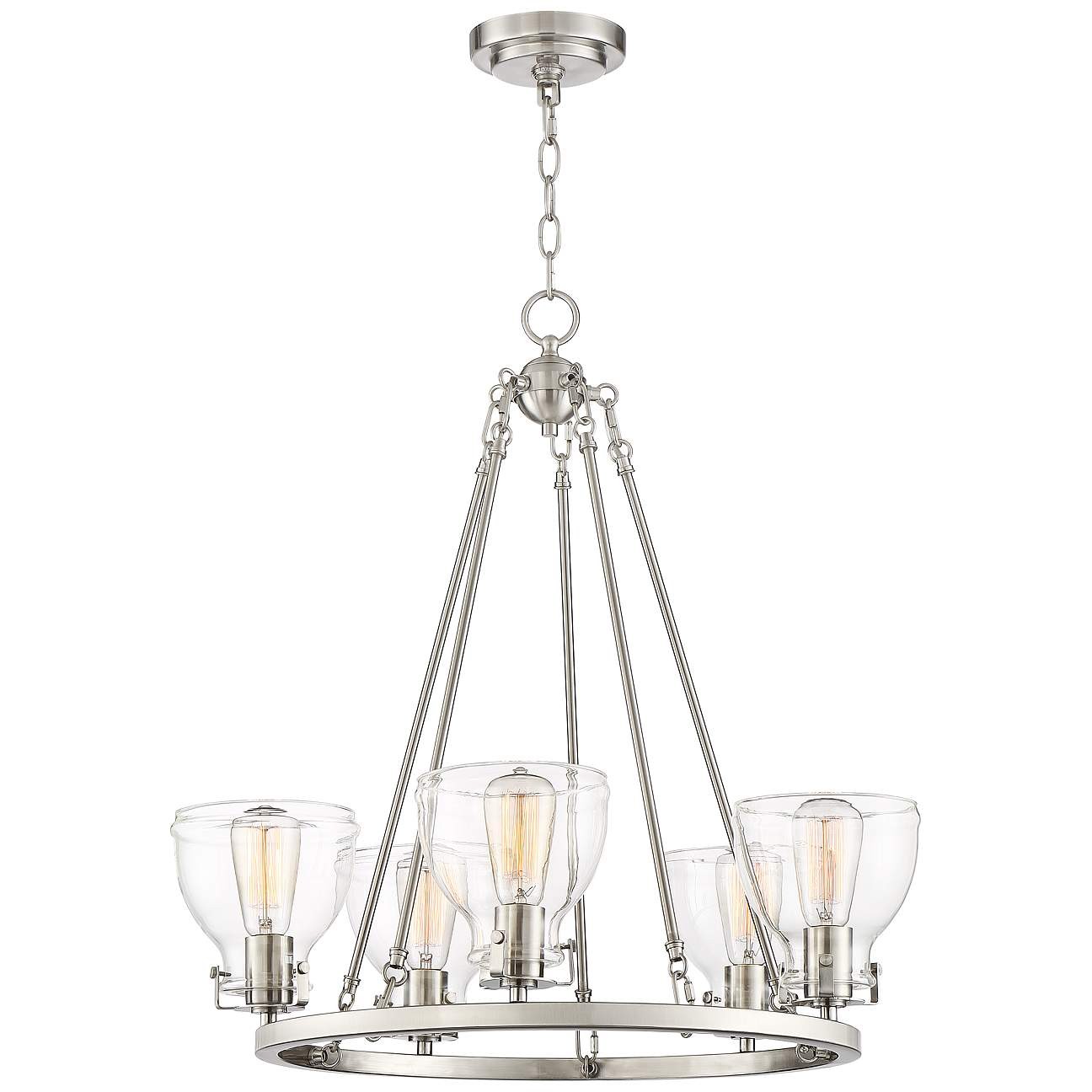 Brushed nickel lotus bud chandelier