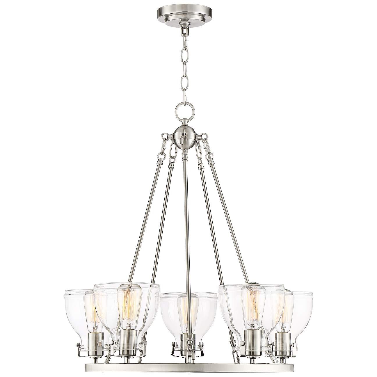 Brushed nickel lotus bud chandelier