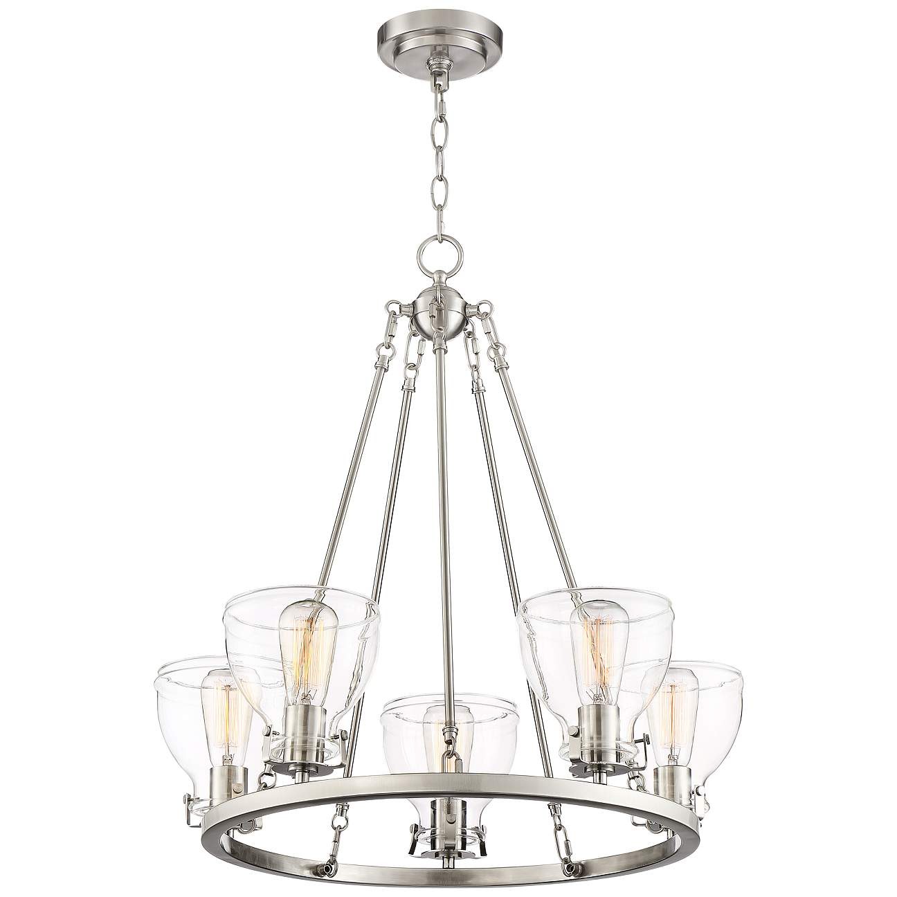 Brushed nickel lotus bud chandelier