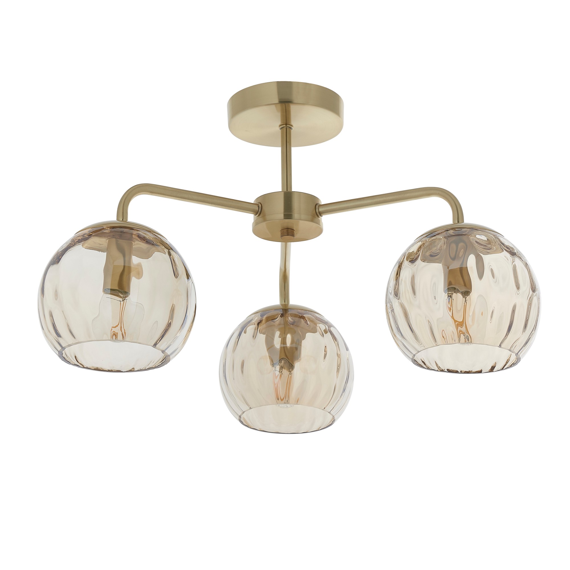 Champagne gold glass antique copper ceiling lamp