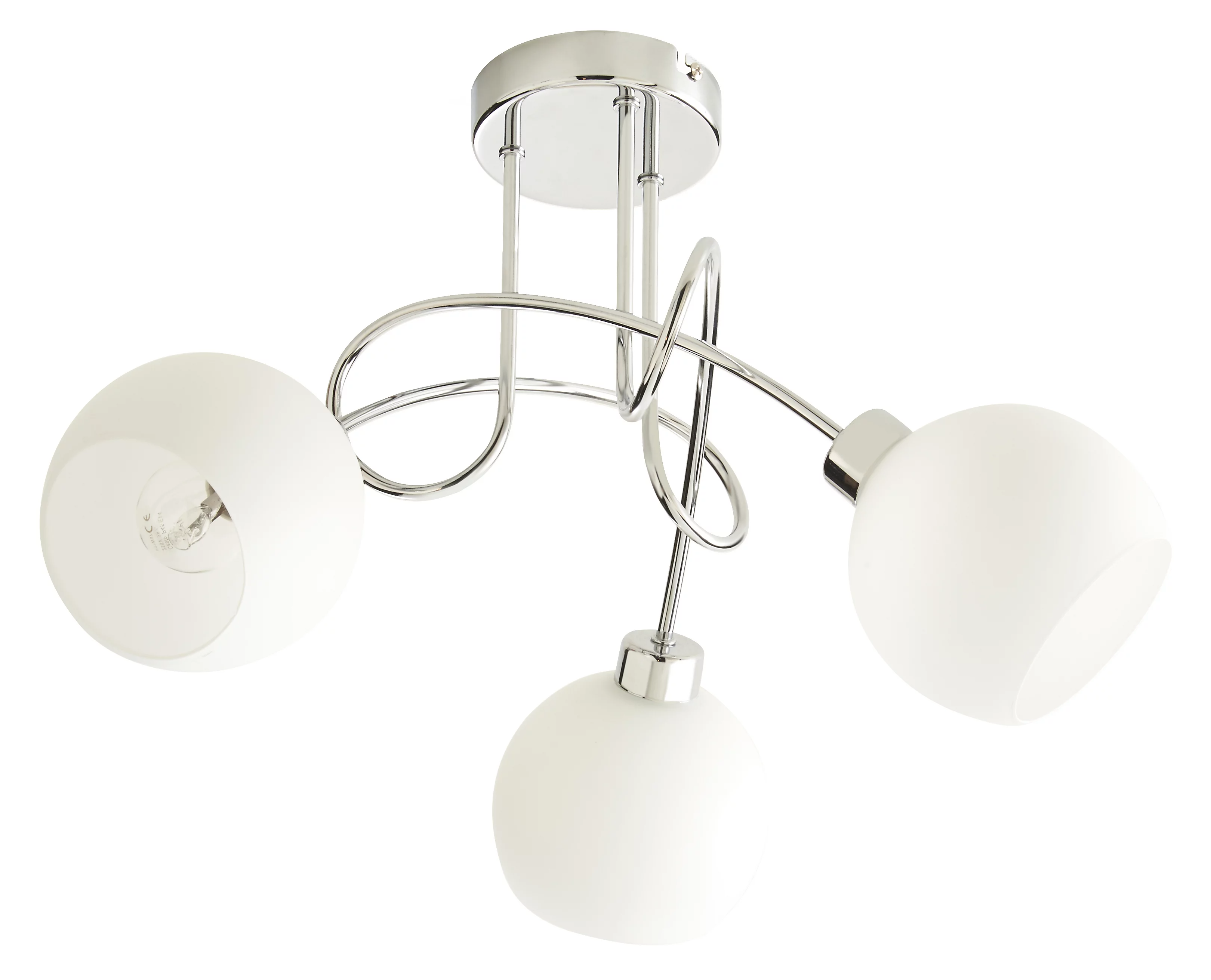 Chrome frosted glass ceiling lamp