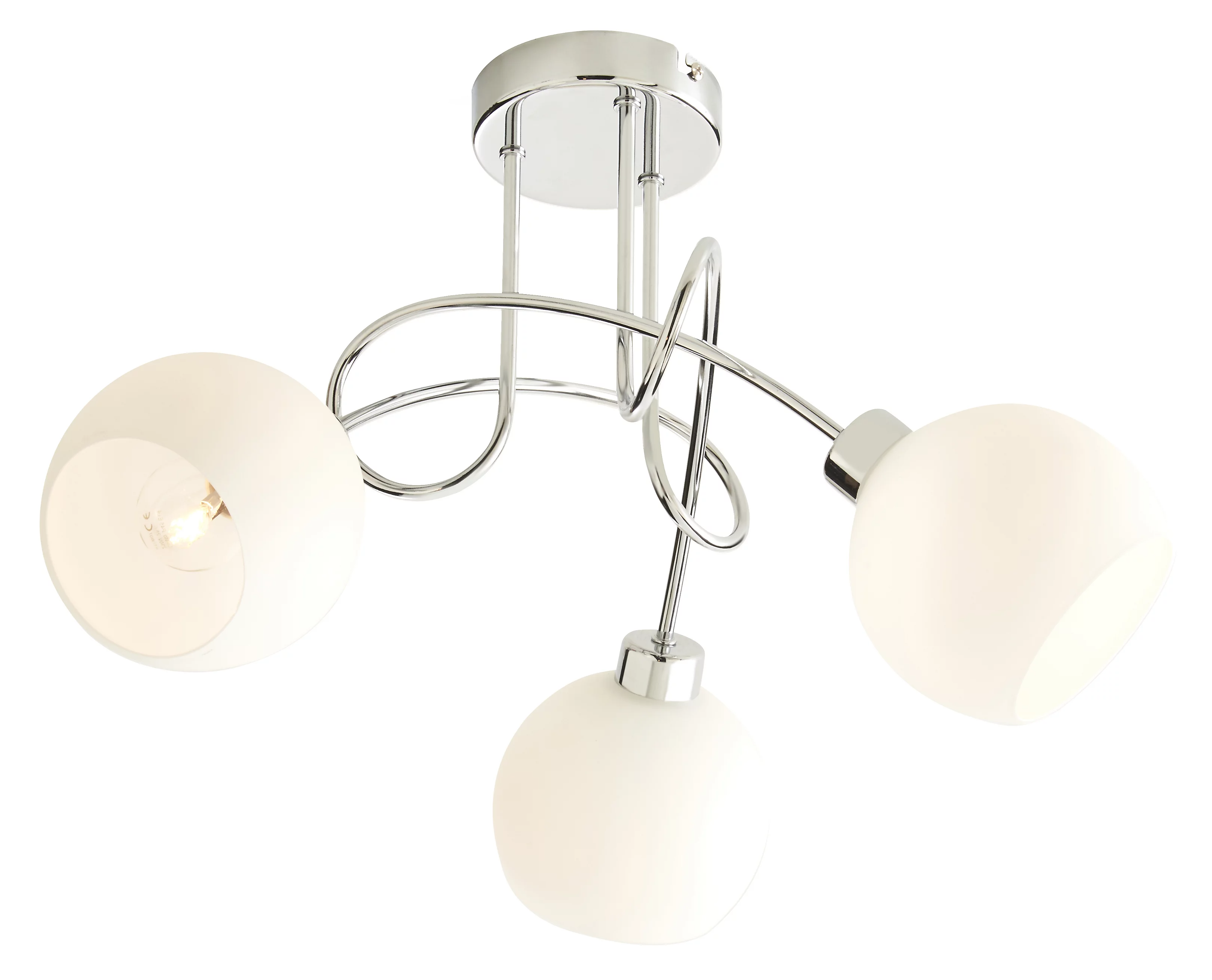 Chrome frosted glass ceiling lamp