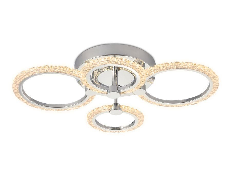 Chrome-plated 4-round acrylic ceiling light