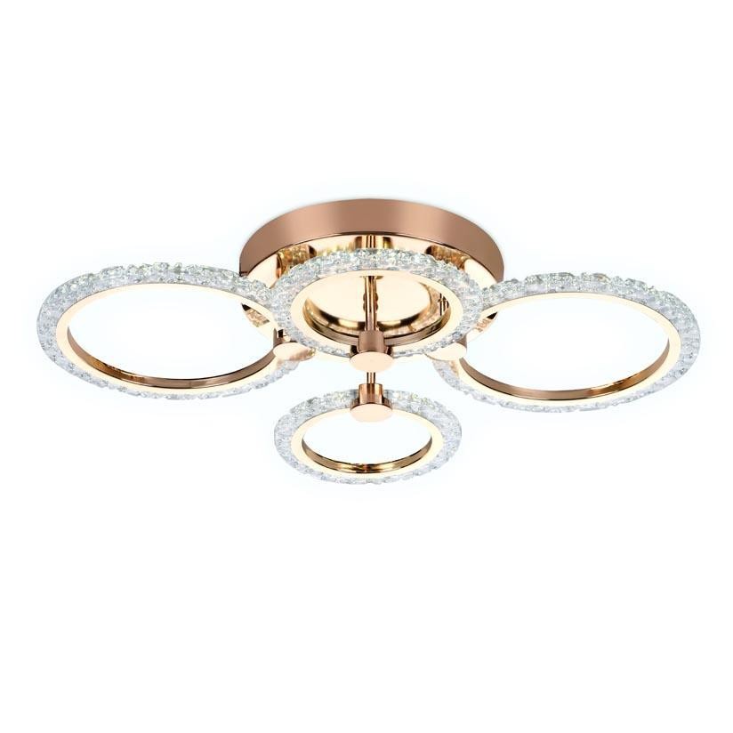 Chrome-plated 4-round acrylic ceiling light