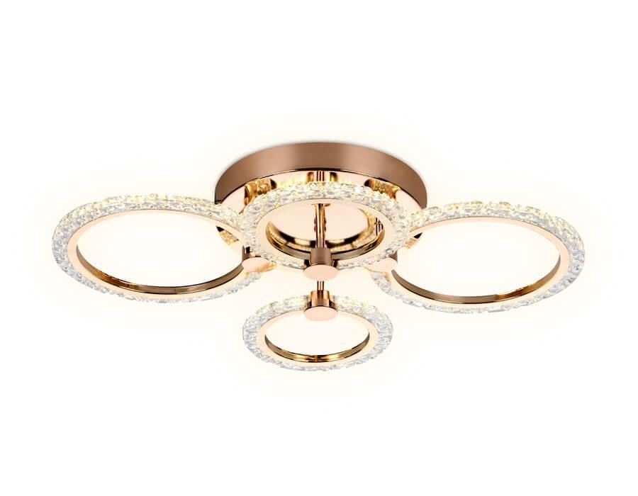 Chrome-plated 4-round acrylic ceiling light