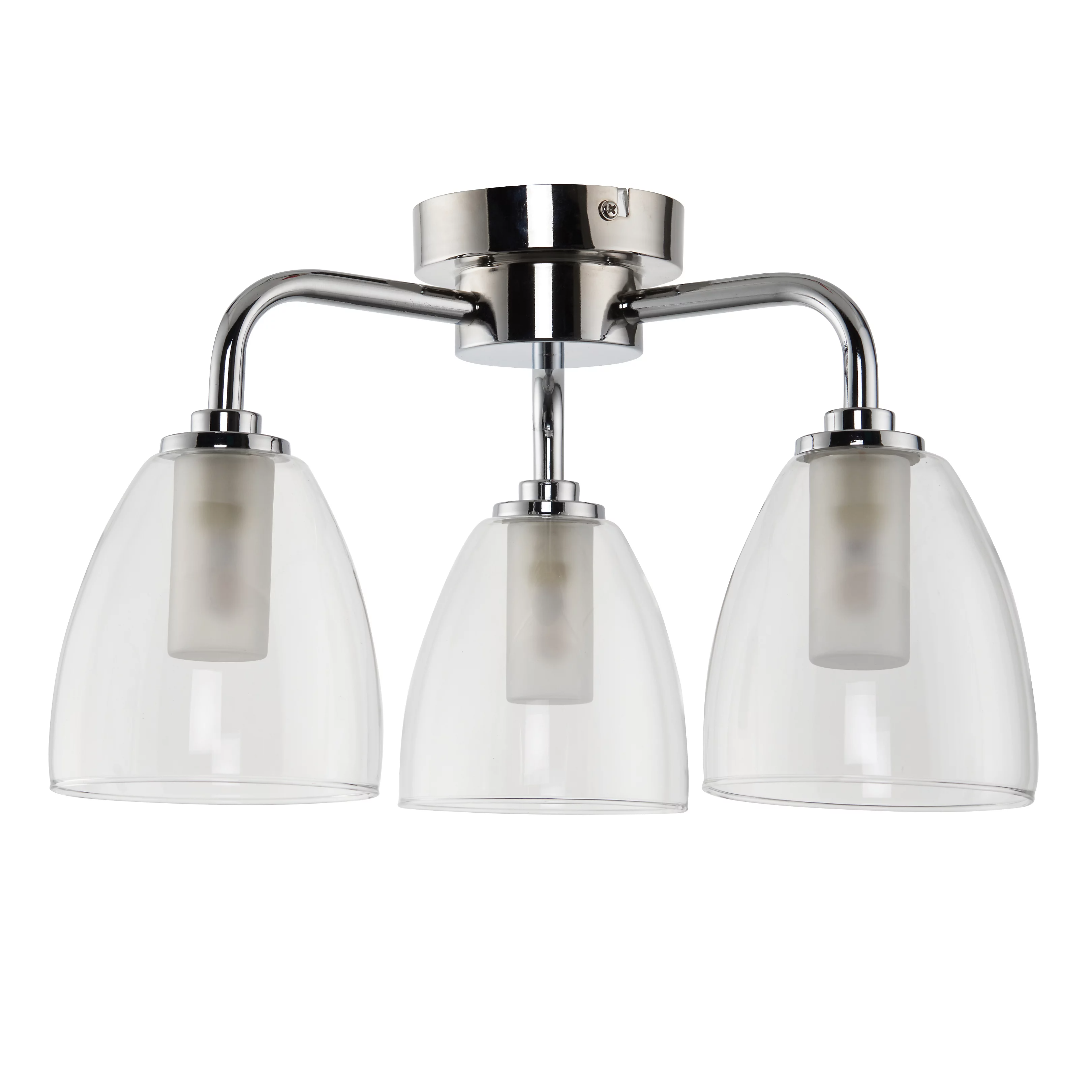 Chrome-plated high-transparency 3-light ceiling lamp