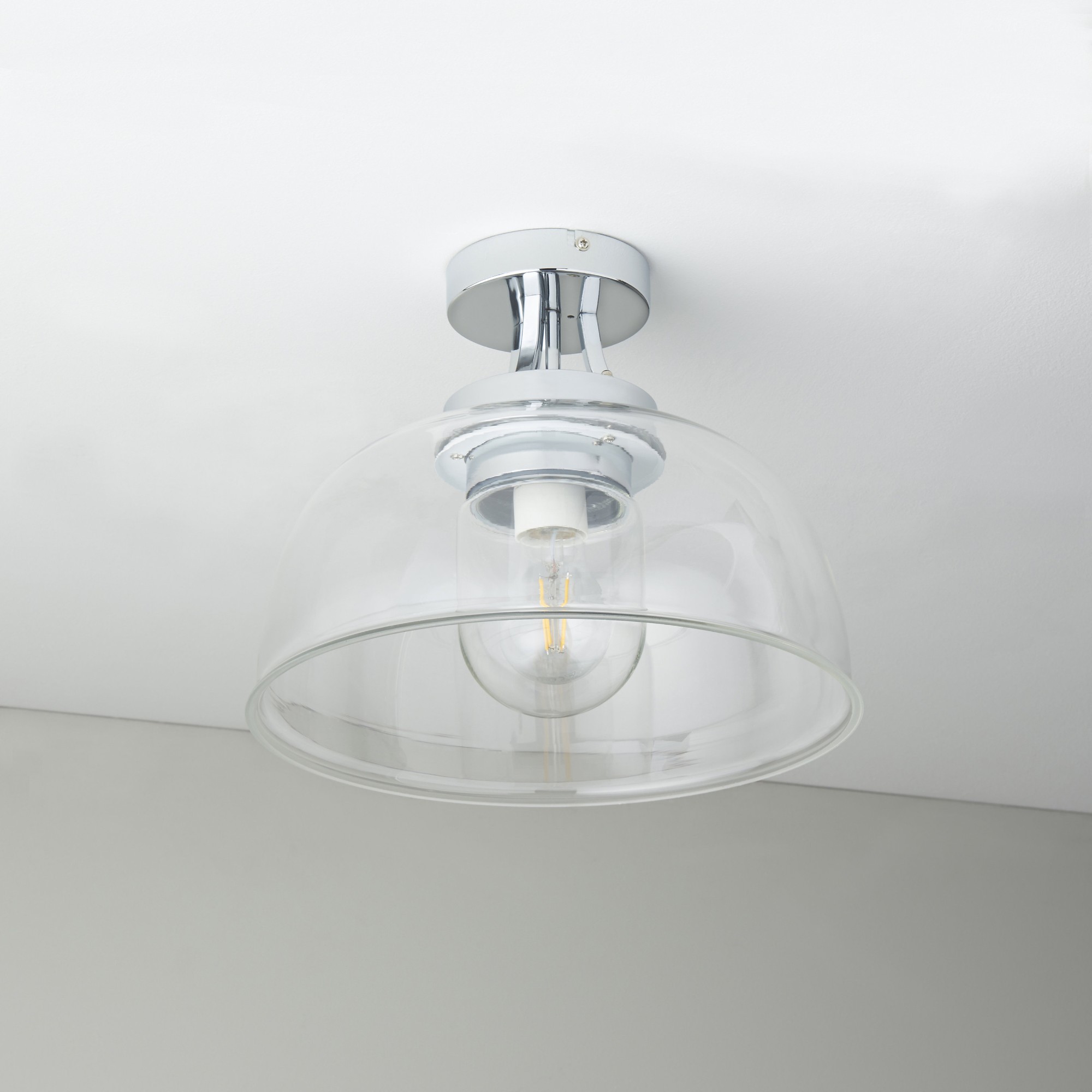 Chrome-plated transparent ceiling light