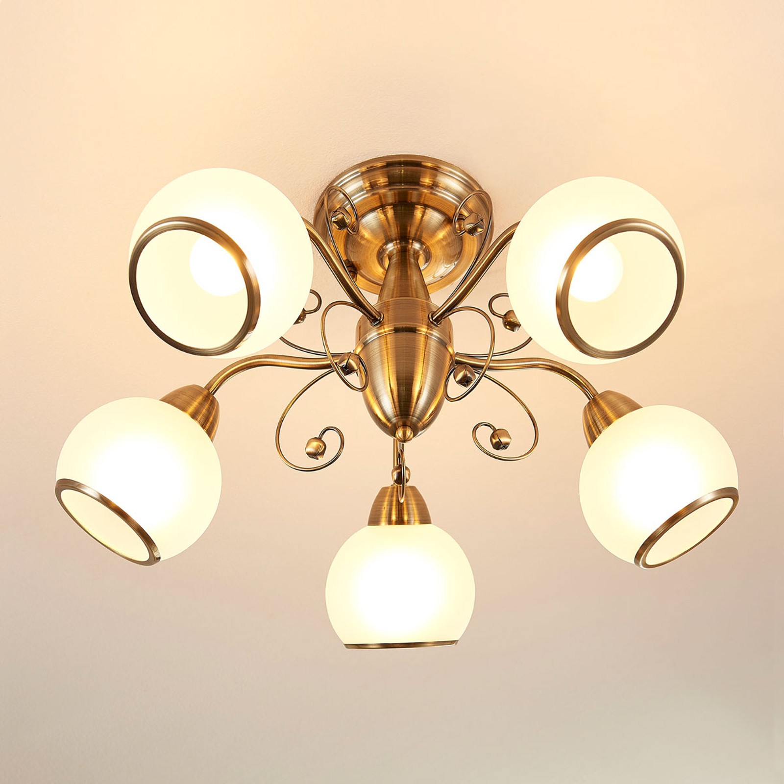 Classic simple gold edge ceiling lamp