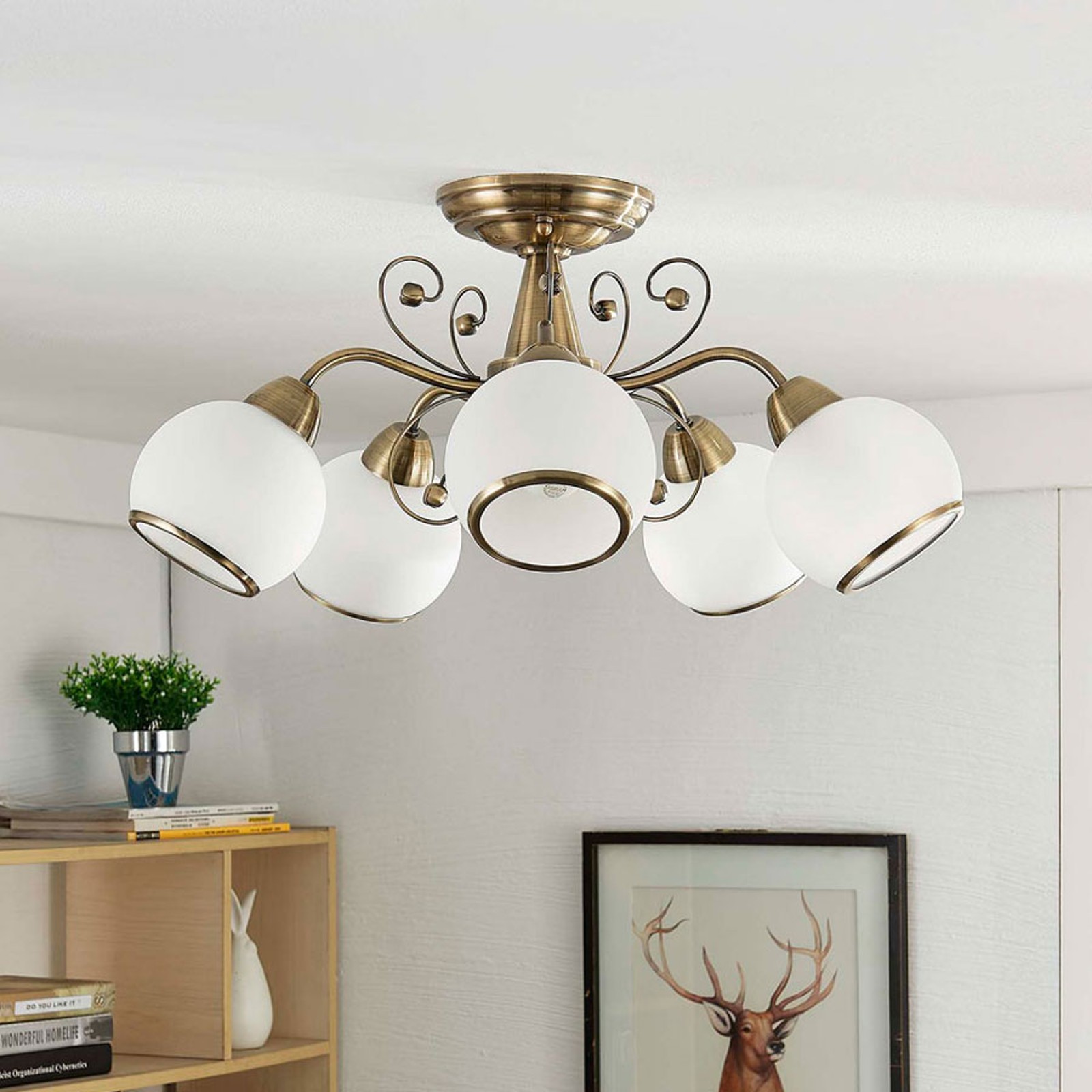 Classic simple gold edge ceiling lamp