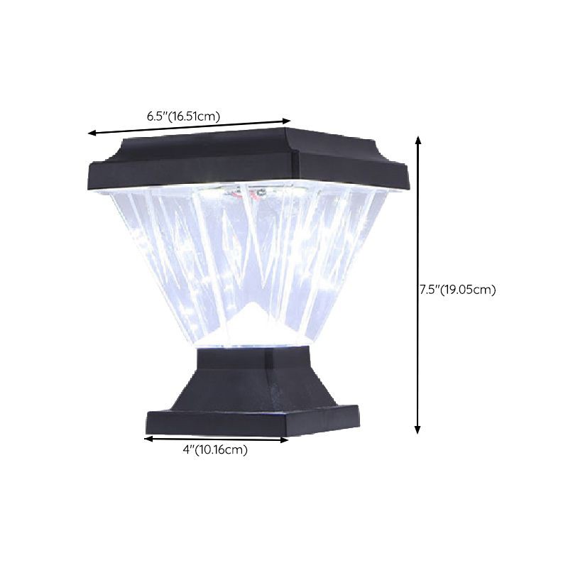 YD73-Black Solar Pillar Lamp with Metal Construction and