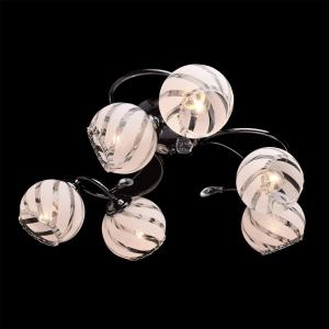 Creamy white transparent alternating glass ceiling lamp