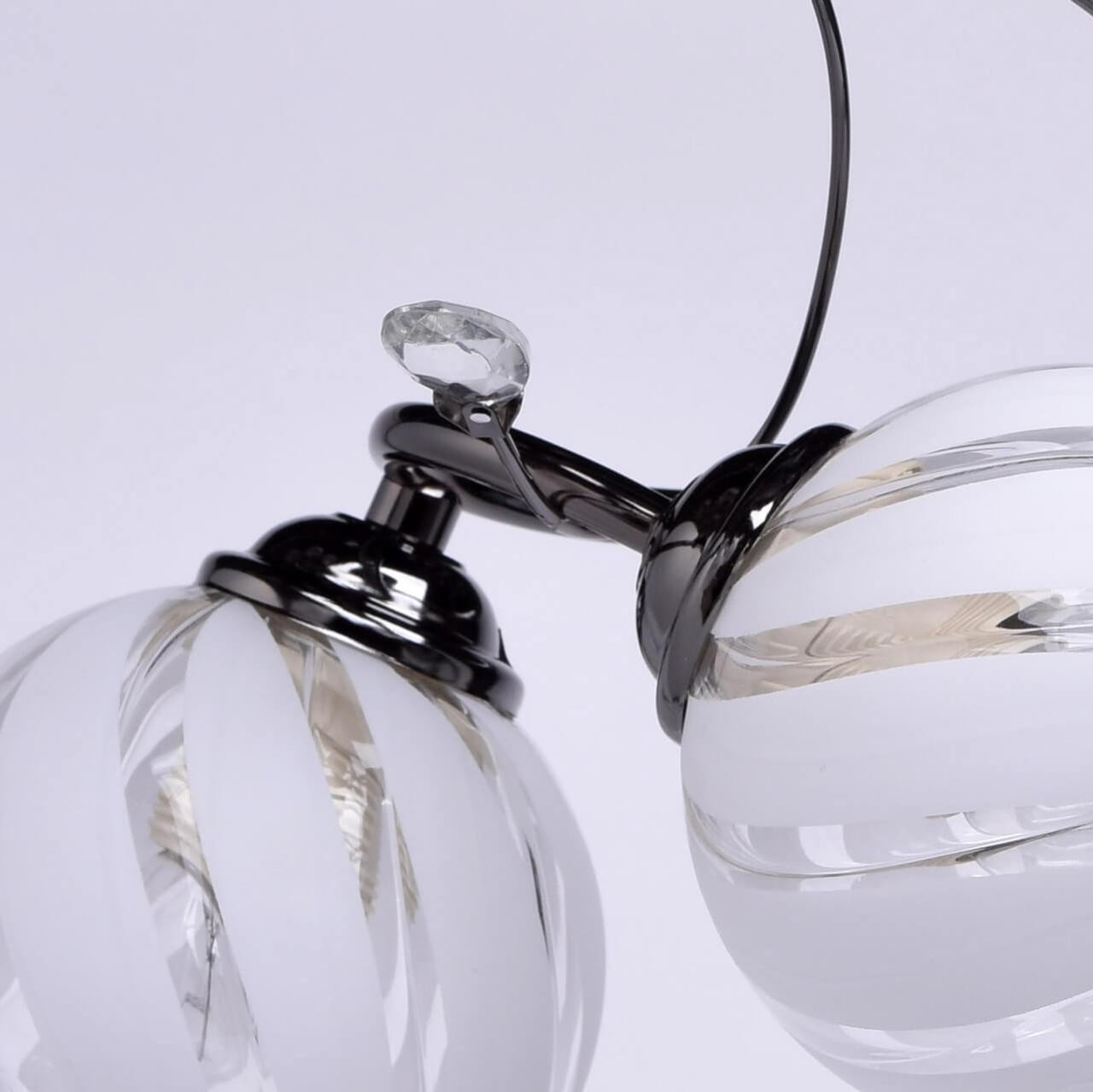 Creamy white transparent alternating glass ceiling lamp