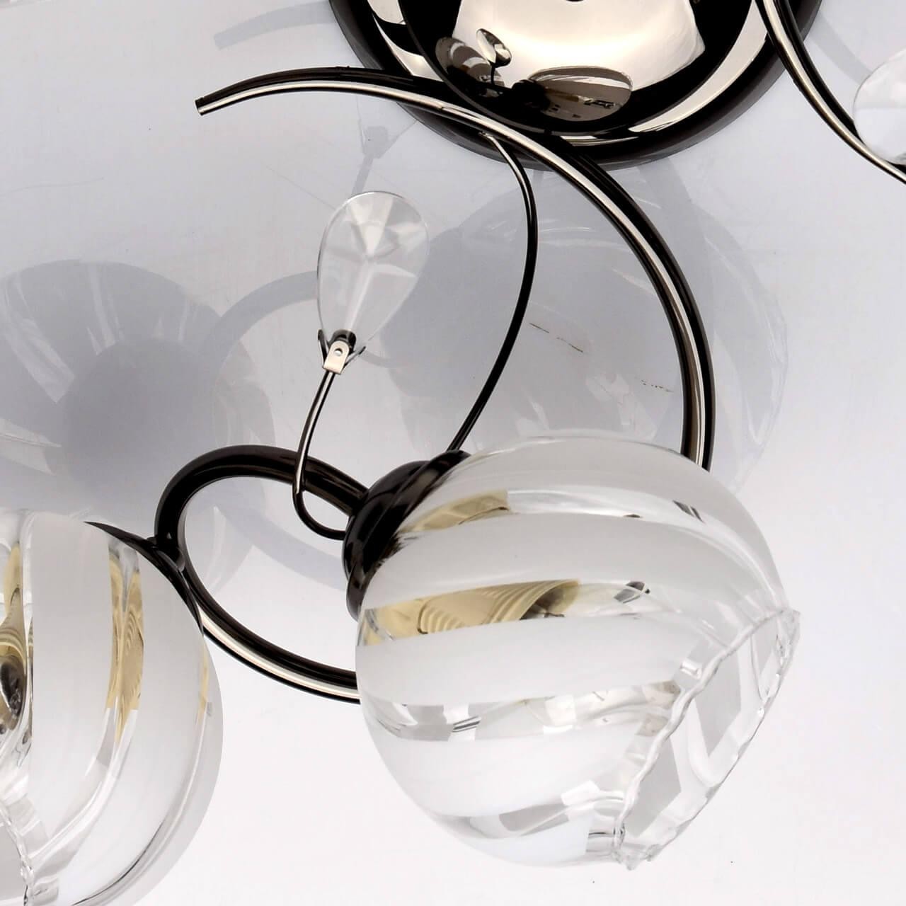 Creamy white transparent alternating glass ceiling lamp