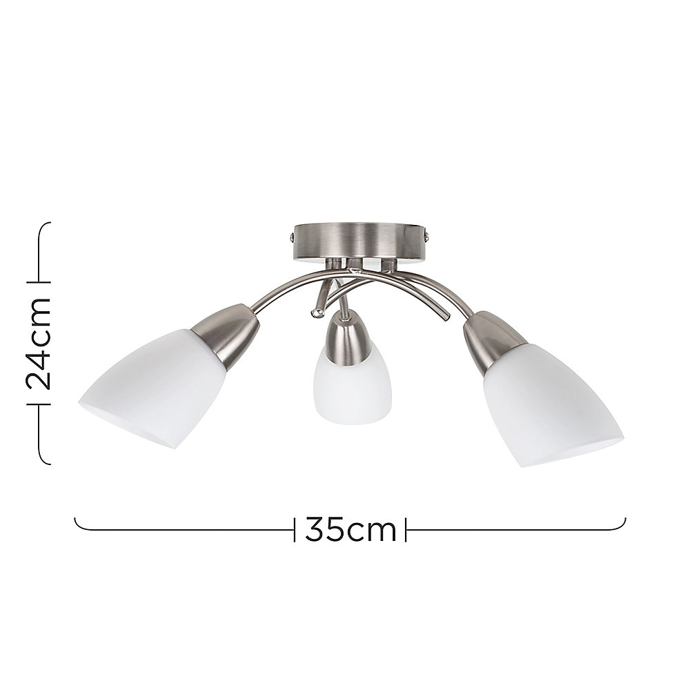 Curved arm cross design ceiling light