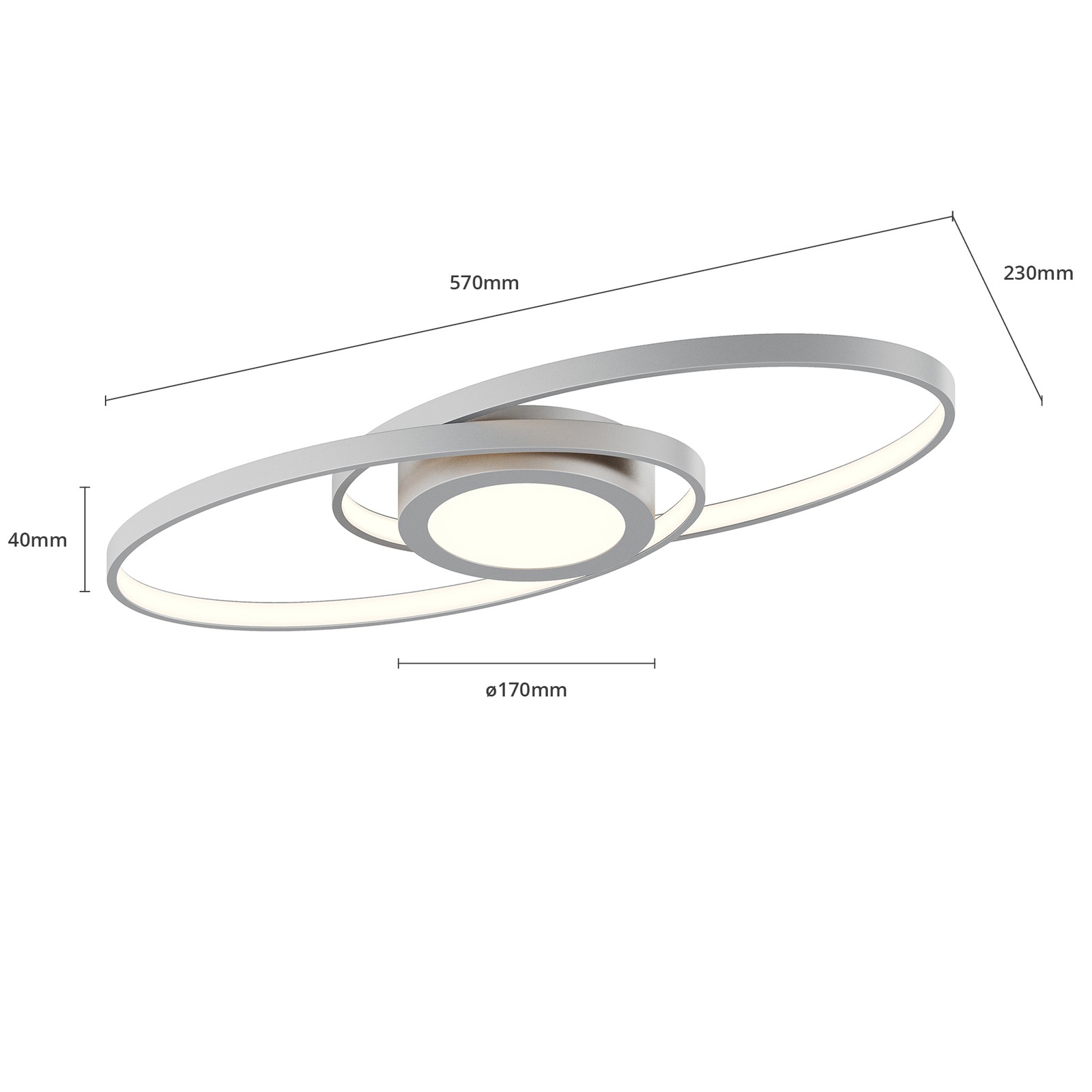 Double circle elliptical ceiling light