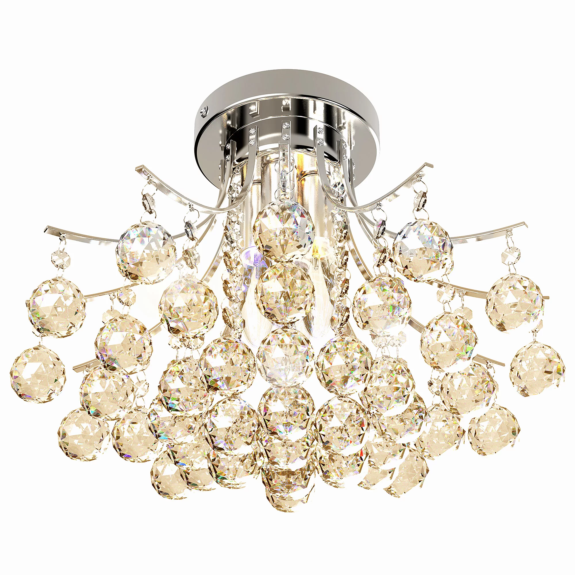 Electroplating K9 crystal heavyweight ceiling lamp