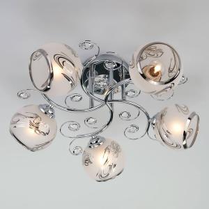 Elegant and simple silver-edged ceiling lamp