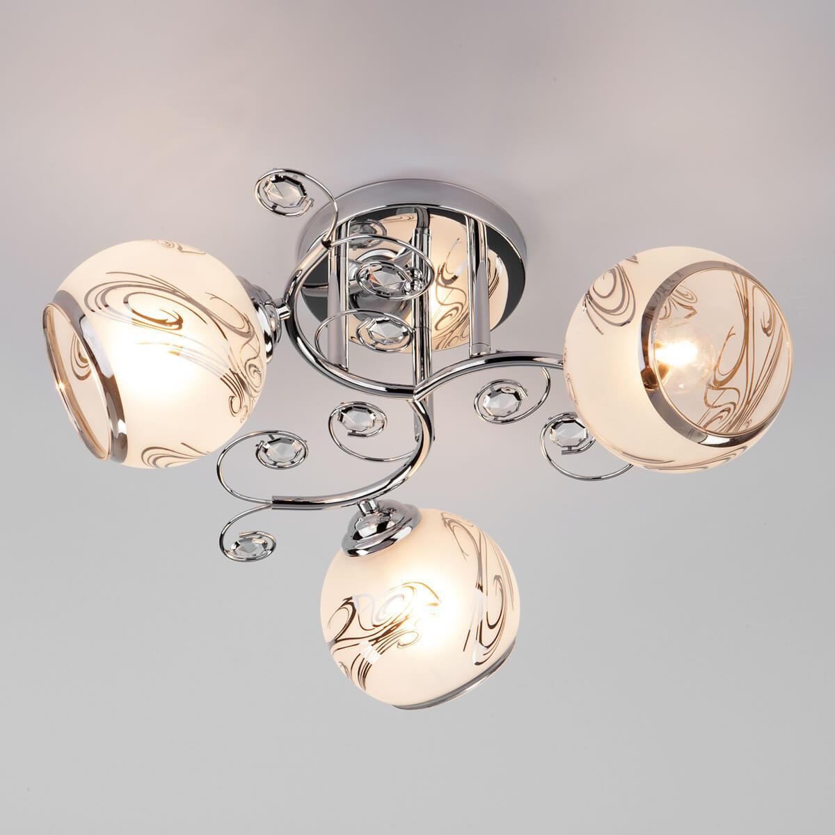 Elegant and simple silver-edged ceiling lamp