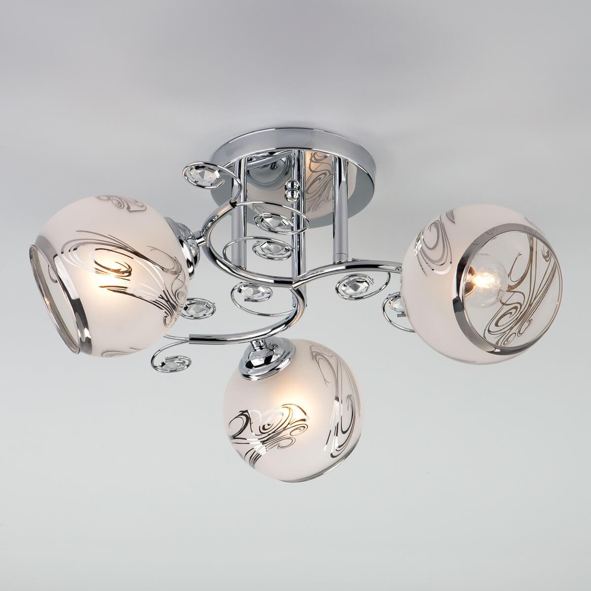 Elegant and simple silver-edged ceiling lamp