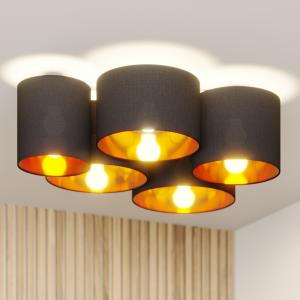 Four-circle flame textile ceiling lamp