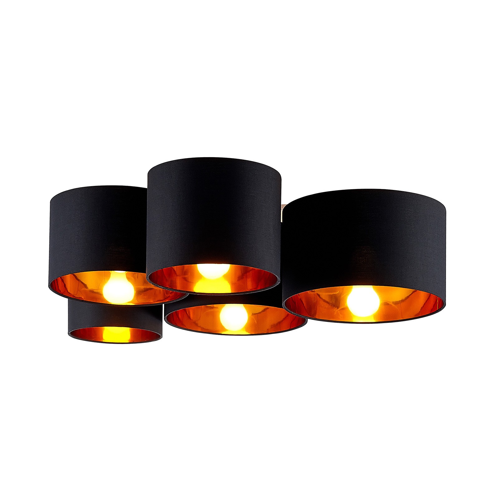 Four-circle flame textile ceiling lamp