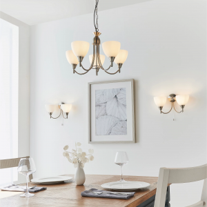 Frosted glass bronze chandelier