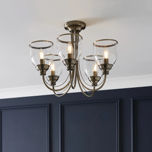 Gold-rimmed high-transparency bronze ceiling lamp