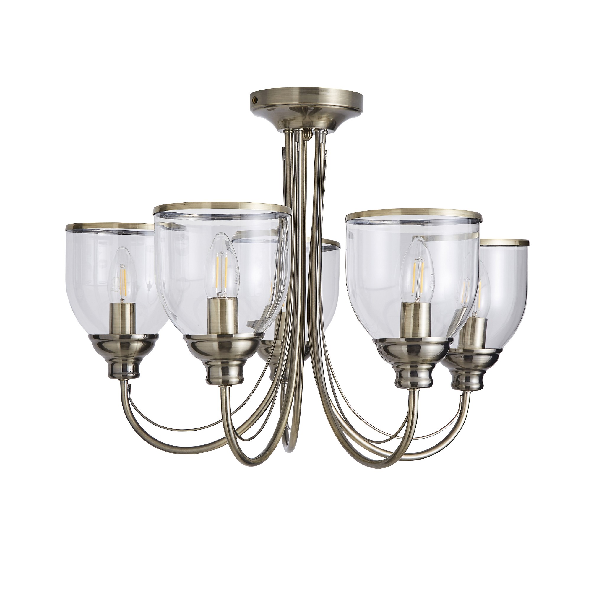 Gold-rimmed high-transparency bronze ceiling lamp