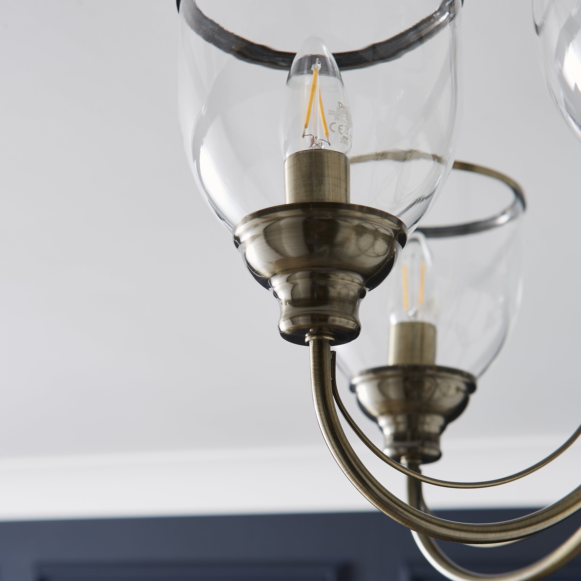 Gold-rimmed high-transparency bronze ceiling lamp