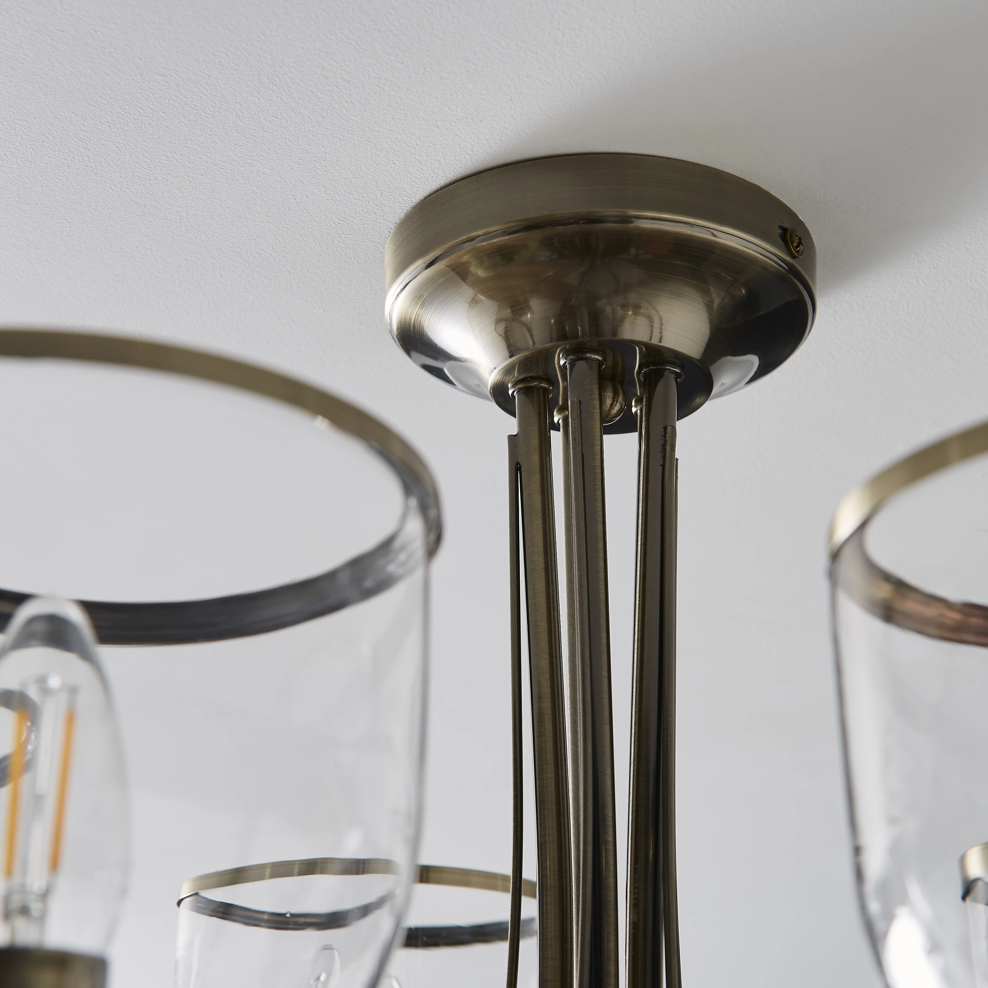 Gold-rimmed high-transparency bronze ceiling lamp