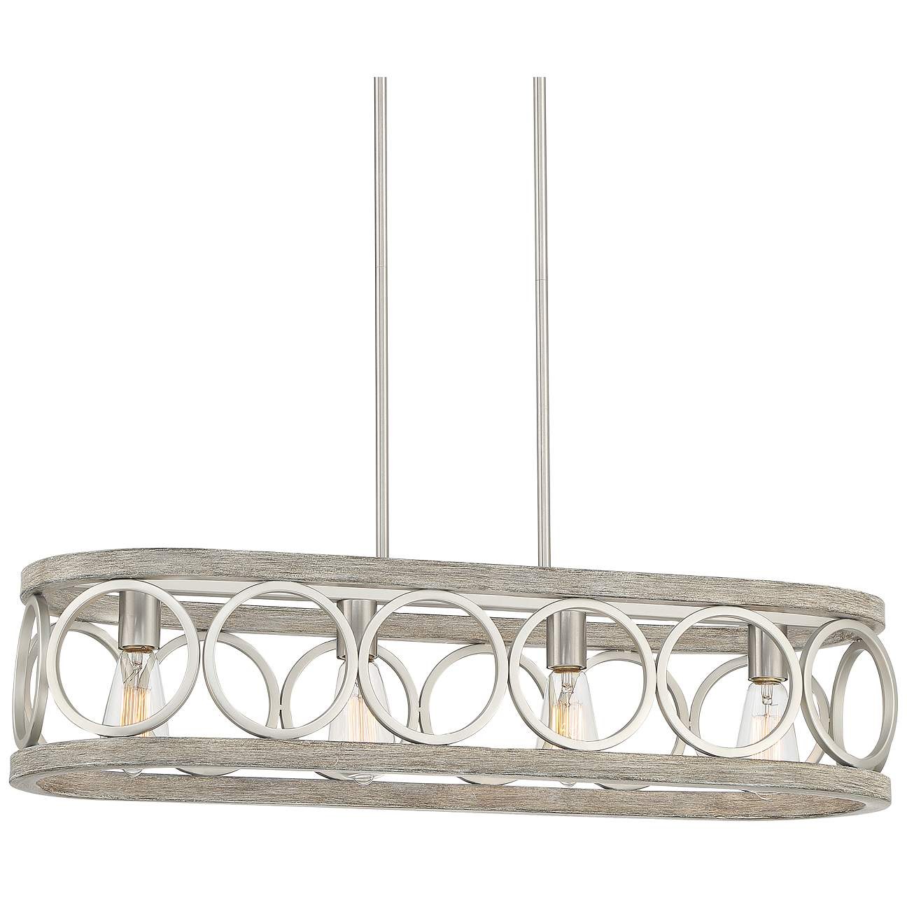 Gray oval ring chandelier