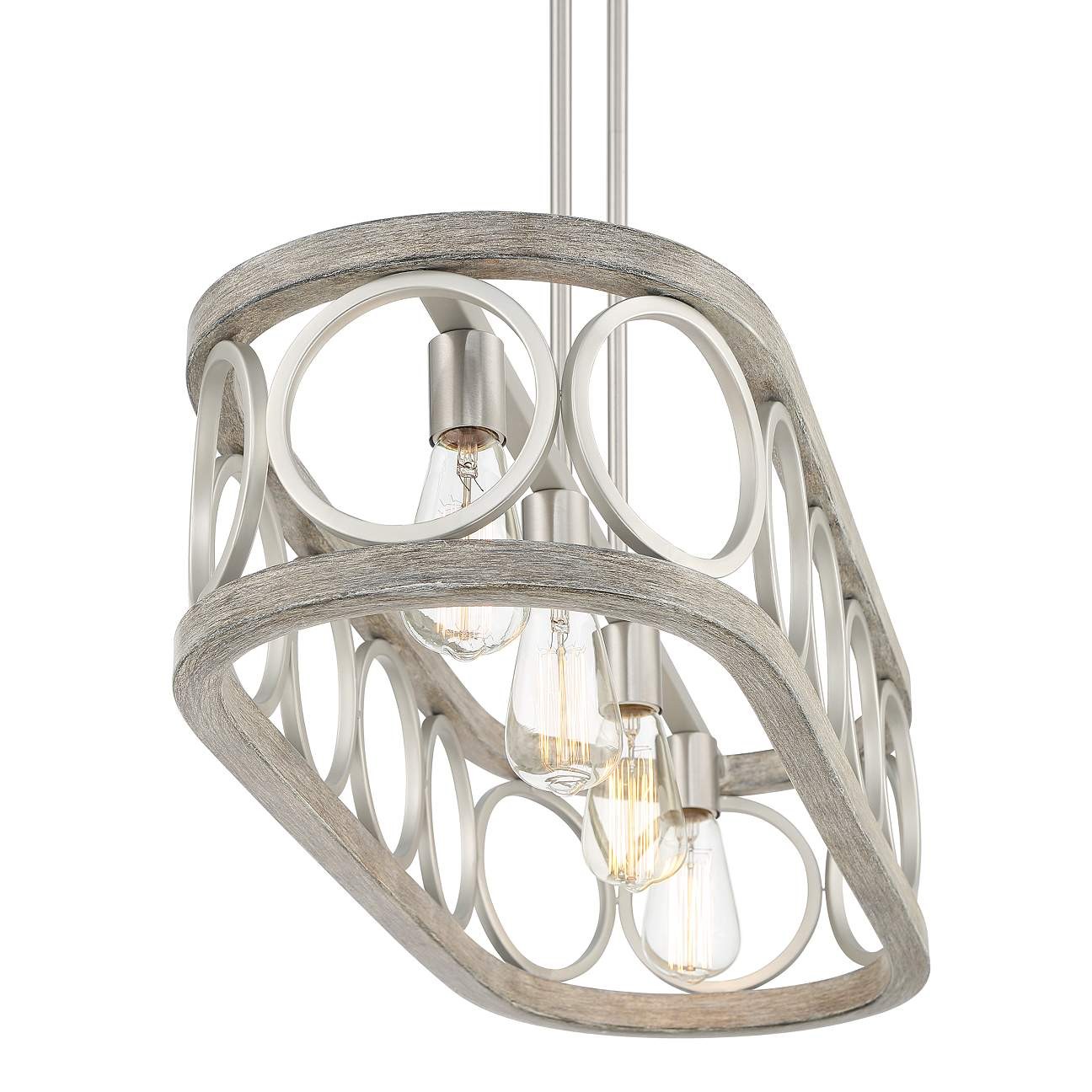 Gray oval ring chandelier