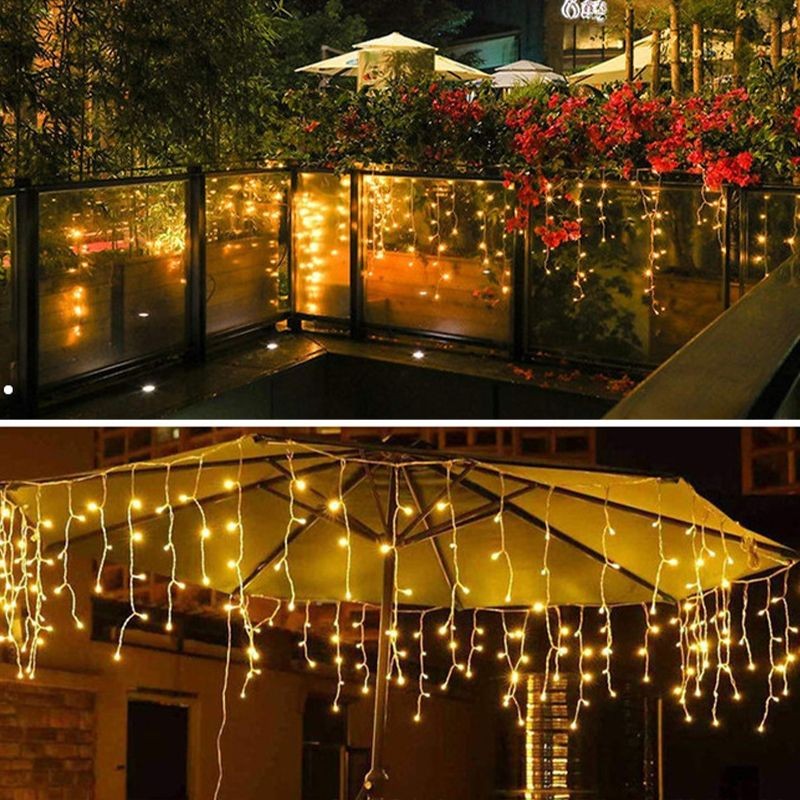 YD16-Nordic Icicles Curtain String Lights Plastic Outdoor water proof