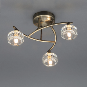 Imitation yellow bronze three-head ceiling lamp