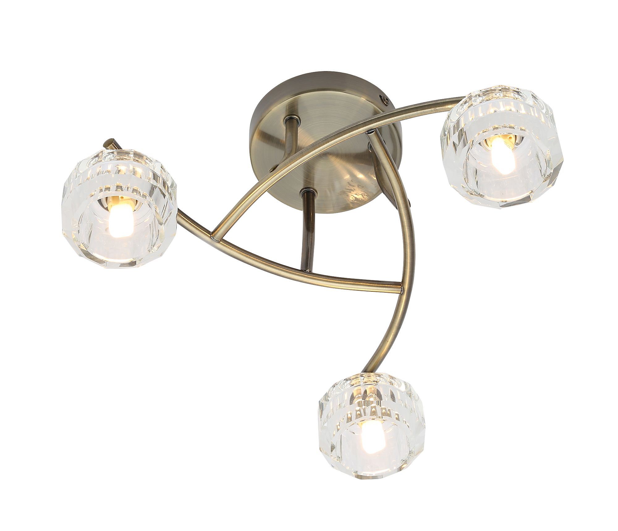 Imitation yellow bronze three-head ceiling lamp