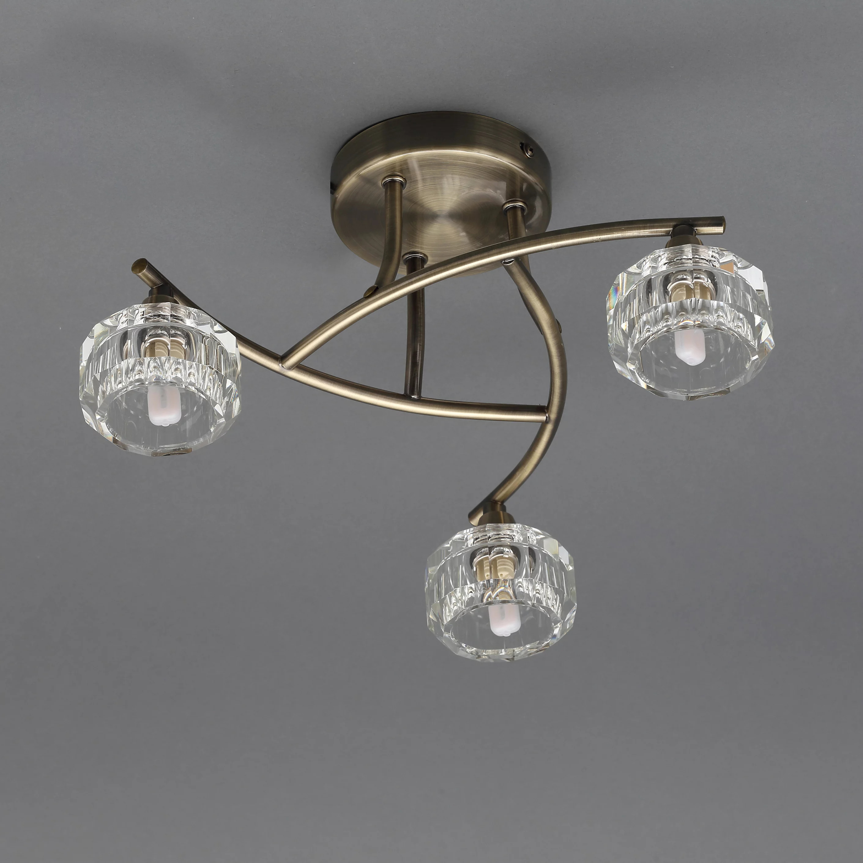 Imitation yellow bronze three-head ceiling lamp