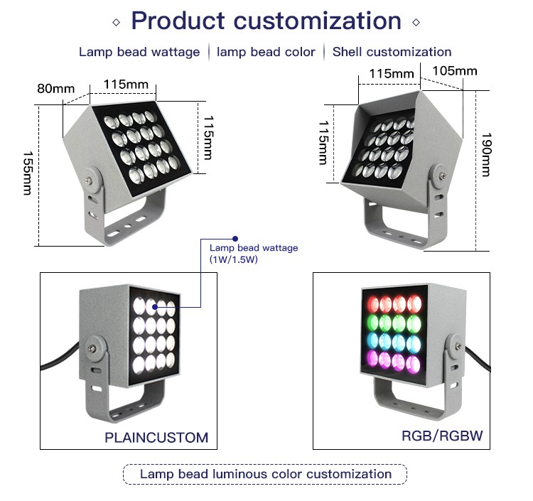 YD84-Outdoor IP65 LED RGB floodlight 36w 48w